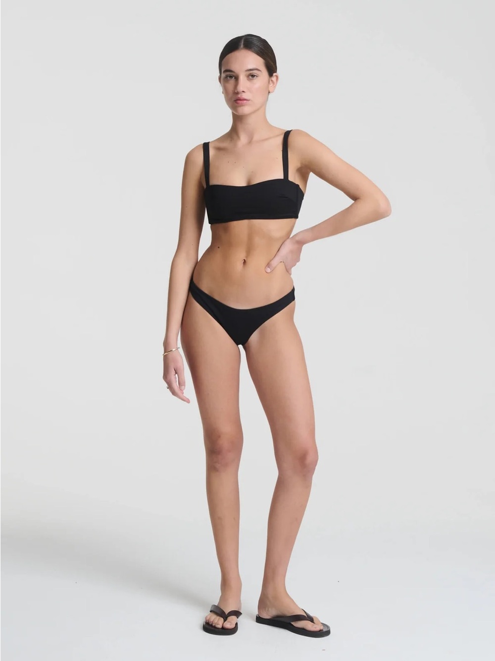 NWT Portofino Bikini Top Black Recycled Elastane Size Large